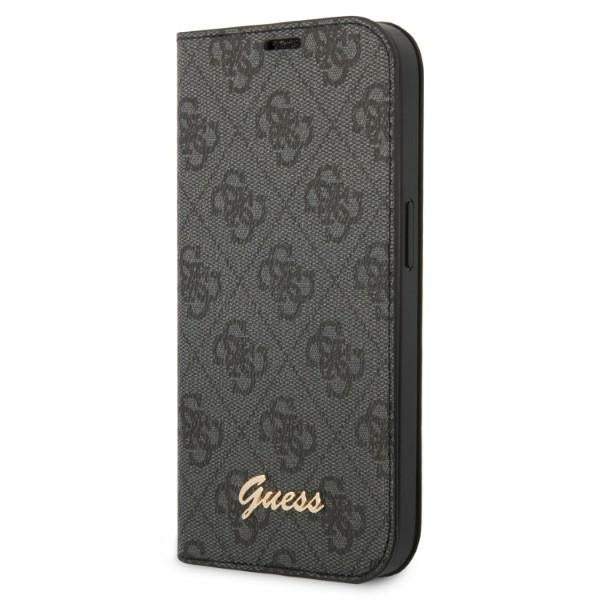 Guess Hülle für iPhone 14 Pro 6,1" /schwarz book 4G Vintage Gold Logo