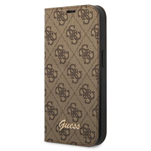 Guess Hülle für iPhone 14 6,1" /braun book 4G Vintage Gold Logo