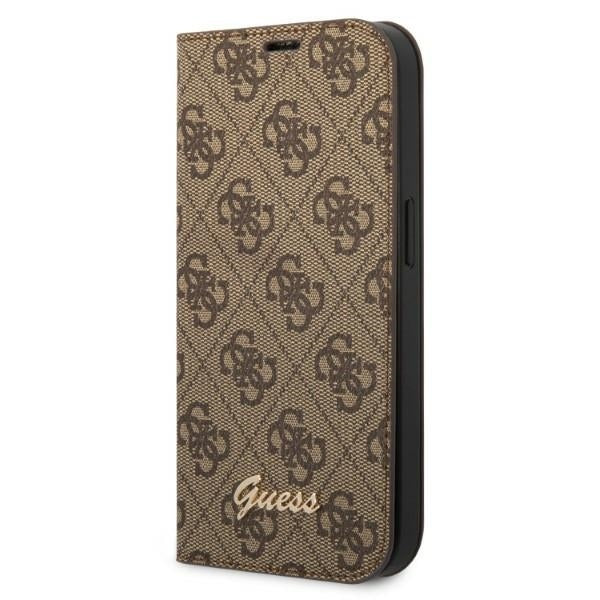 Guess Hülle für iPhone 14 6,1" /braun book 4G Vintage Gold Logo