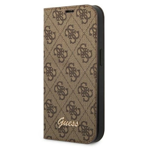 Guess Hülle für iPhone 14 Pro 6,1" /braun book 4G Vintage Gold Logo