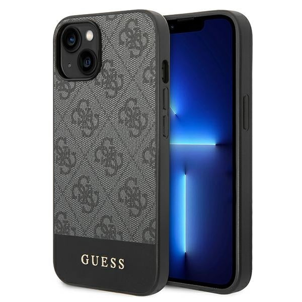 Guess Hülle für iPhone 14 6,1" /Grau hard Case 4G Stripe Collection