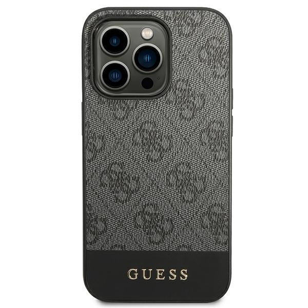 guess-hulle-fur-iphone-14-pro-6-1-grau-hard-case-4g-stripe-collection