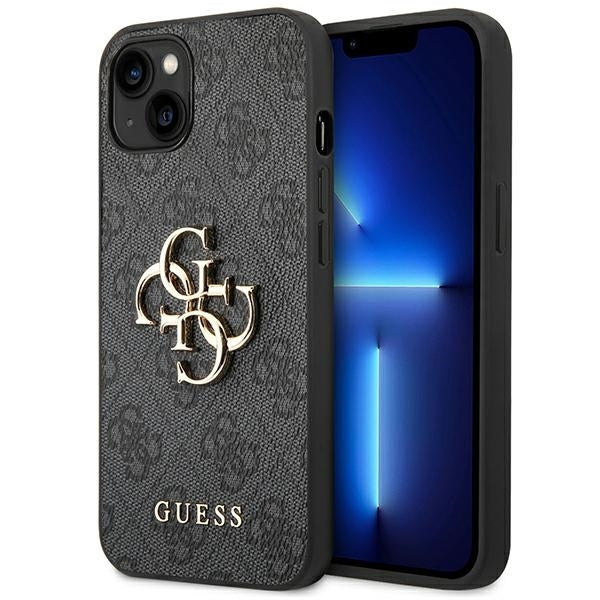 Guess Hülle für iPhone 14 6,1" /Grau hardCase 4G Big Metal Logo