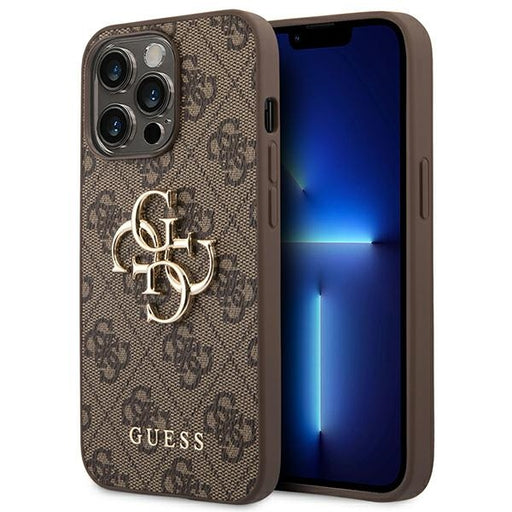 Guess Hülle für iPhone 14 Pro 6,1" /braun hardCase 4G Big Metal Logo