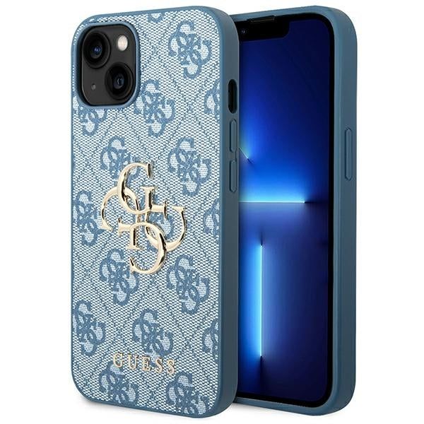 Guess Hülle für iPhone 14 6,1" /blau hardCase 4G Big Metal Logo
