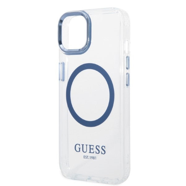 guess-hulle-fur-iphone-14-plus-6-7-blau-hard-case-metal-outline-magsafe