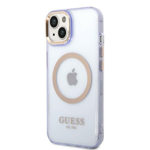 guess-hulle-fur-iphone-14-6-1-lila-hard-case-gold-outline-translucent-magsafe
