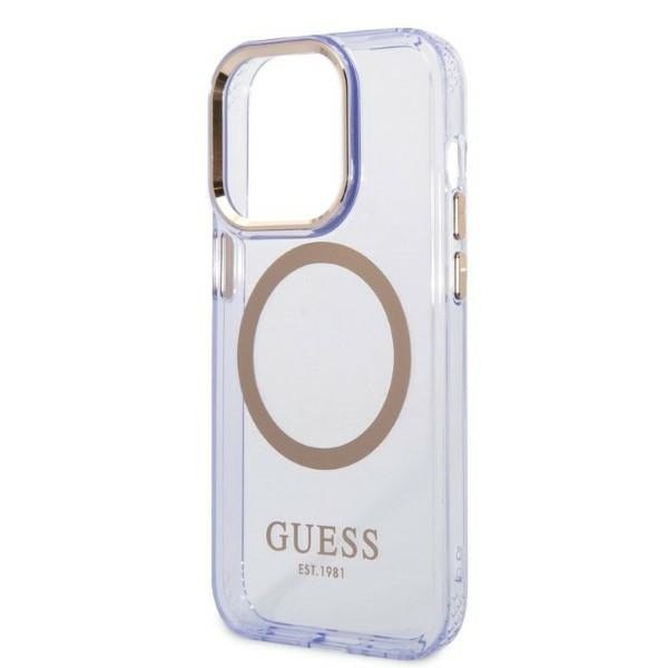 guess-hulle-fur-iphone-14-pro-max-6-7-lila-hard-case-gold-outline-translucent-magsafe