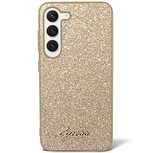 guess-hulle-fur-samsung-s23-s916-gold-hard-case-glitter-script