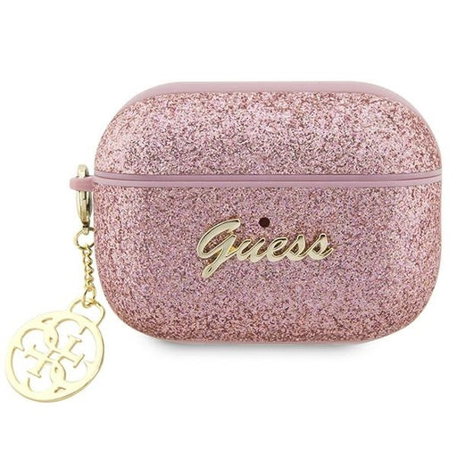 Guess Hülle für AirPods Pro 2 (2022/2023) cover Rosa Glitter Flake 4G Charm