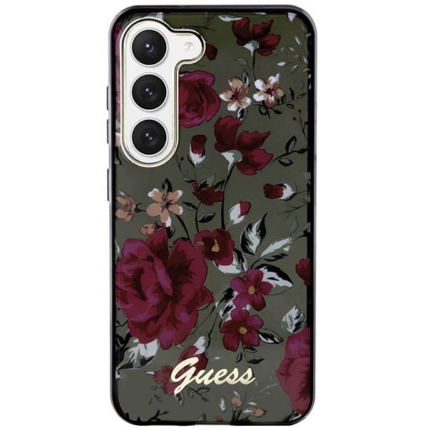 guess-hulle-fur-samsung-s23-s916-kaki-hardcase-flower-collection