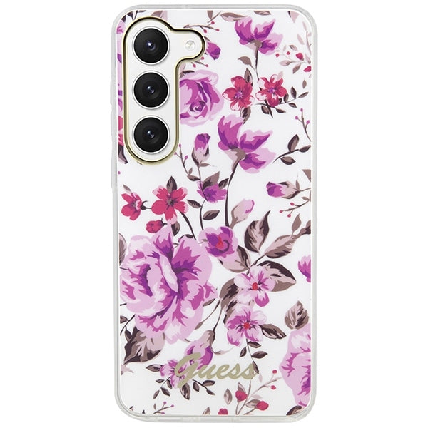 guess-hulle-fur-samsung-s23-s911-weiss-hardcase-flower-collection