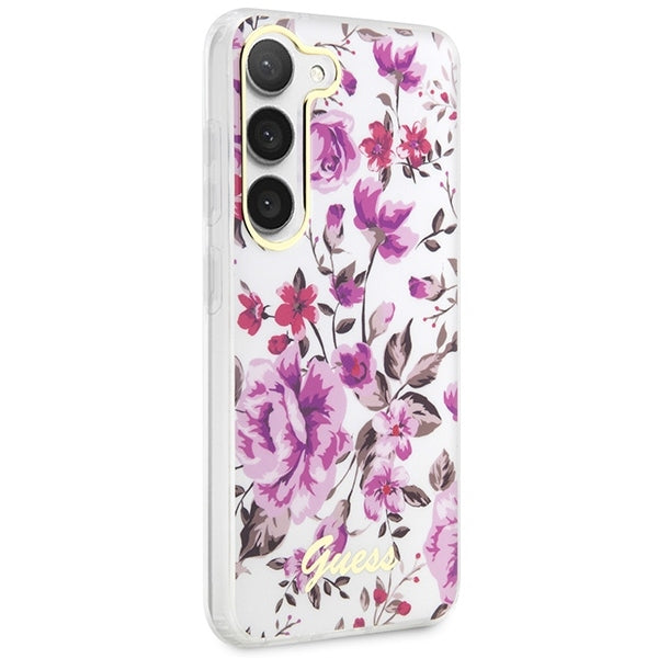guess-hulle-fur-samsung-s23-s916-weiss-hardcase-flower-collection