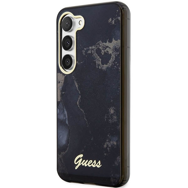 guess-hulle-fur-samsung-s23-s916-schwarz-hardcase-golden-marble-collection