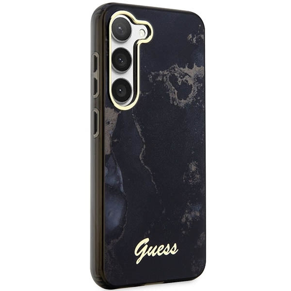 guess-hulle-fur-samsung-s23-s916-schwarz-hardcase-golden-marble-collection