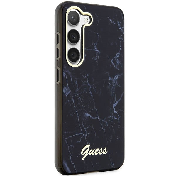 guess-hulle-fur-samsung-s23-s911-schwarz-hardcase-marble
