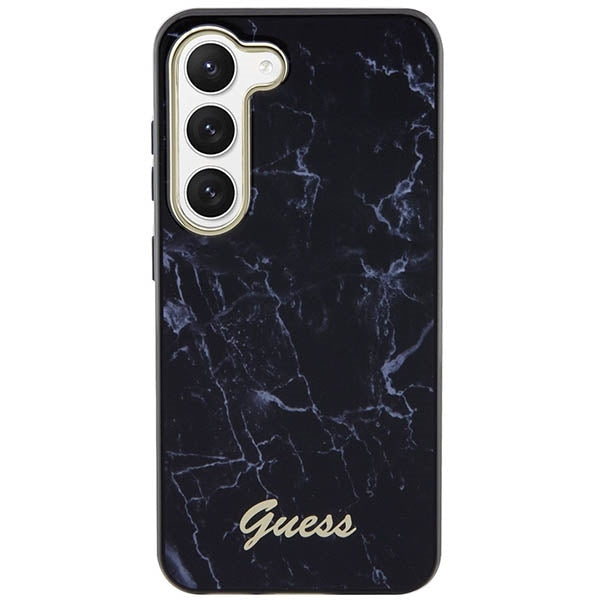guess-hulle-fur-samsung-s23-s916-schwarz-hardcase-marble