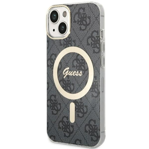 Guess Hülle für iPhone 14 Plus / 15 Plus Schwarz hardcase 4G MagSafe