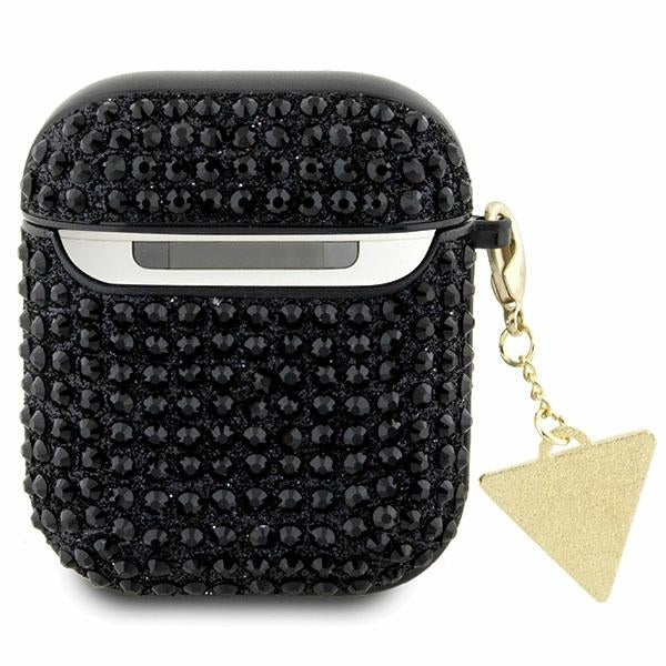 guess-hulle-fur-airpods-1-2-cover-schwarz-rhinestone-triangle-charm