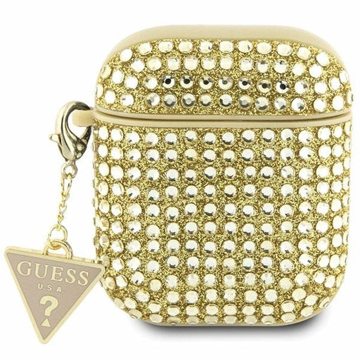 Guess Hülle für AirPods 1/2 cover gold Rhinestone Triangle Charm