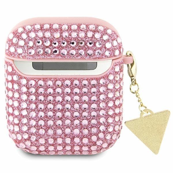 guess-hulle-fur-airpods-1-2-cover-rosa-rhinestone-triangle-charm