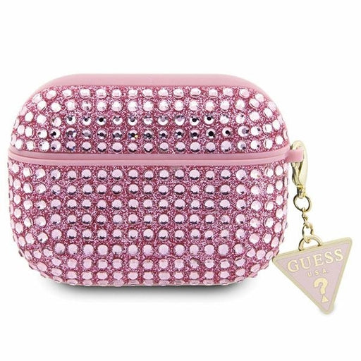 Guess Hülle für AirPods Pro cover Rosa Rhinestone Triangle Charm