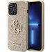 Guess Hülle für iPhone 13 Pro / 13 gold hardcase Glitter Script Big 4G