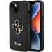 Guess iPhone 15 Plus Silikonhülle - Big 4G - Fixed Glitter - Schwarz