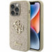 Guess iPhone 15 Pro TPU Hülle Hardcase - Big 4G - Fixed Glitter - Gold