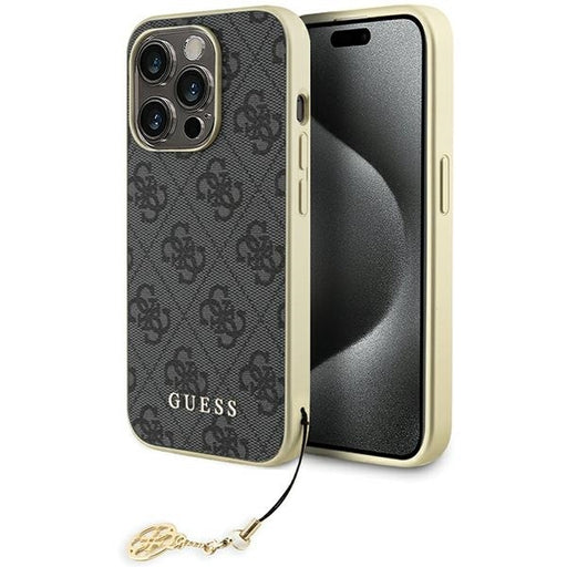 Guess Hülle für iPhone 15 Pro 6.1" Grau hardcase 4G Charms Collection