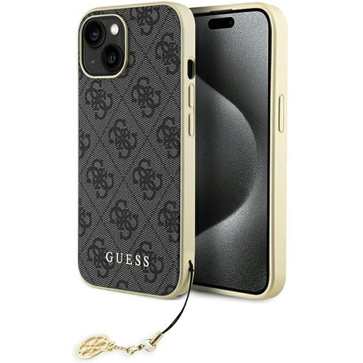 Guess Hülle für iPhone 15 / 14 / 13 6.1" Grau hardcase 4G Charms Collection