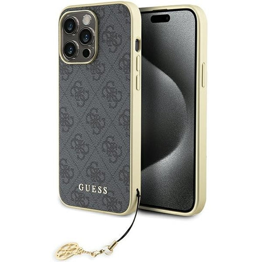 Guess Hülle für iPhone 15 Pro Max 6.7" Grau hardcase 4G Charms Collection