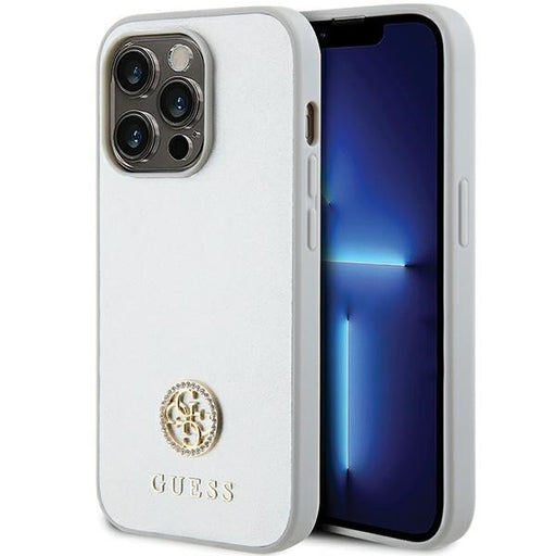 Guess Hülle für iPhone 15 Pro Max 6.7" silber hardcase Strass Metal Logo