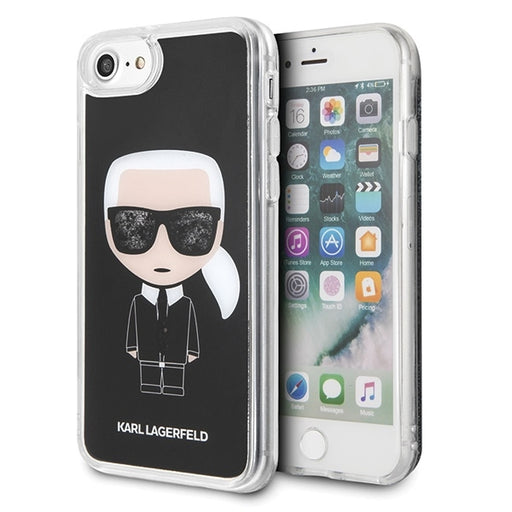 iPhone SE/ 7/8 Handyhülle Karl Lagerfeld Iconic Glitter Cover/Hülle Schwarz