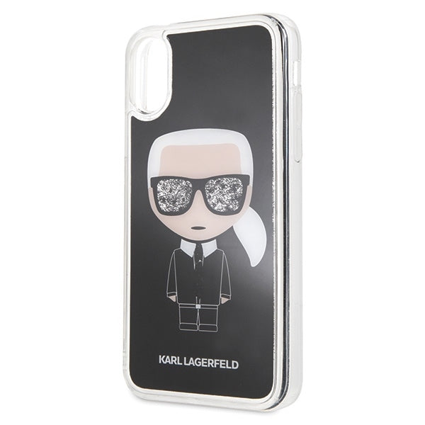 iphone-x-xs-hulle-karl-lagerfeld-iconic-glitter-hard-case-schwarz