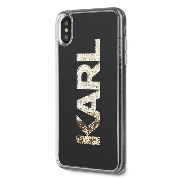 iPhone Xs Max Hülle Karl Lagerfeld - Karl logo Glitter Hard Case -Schwarz