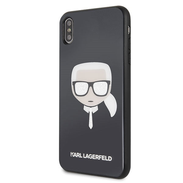 iPhone Xs Max Handyhülle Karl Lagerfeld Hardcase Iconic Glitter Karl`s Head