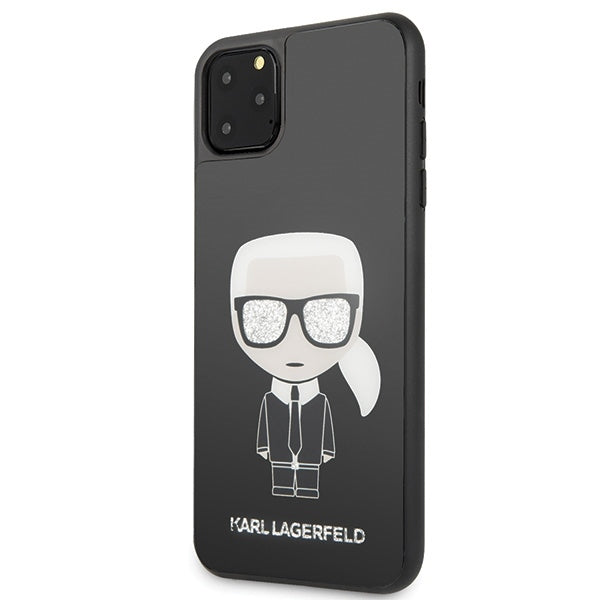iPhone 11 Pro Max Hülle Karl Lagerfeld Glitter Iconic Body Cover /Schwarz