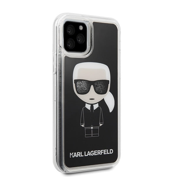 iPhone 11 Pro Handyhülle Karl Lagerfeld Iconic Glitter Cover Schwarz