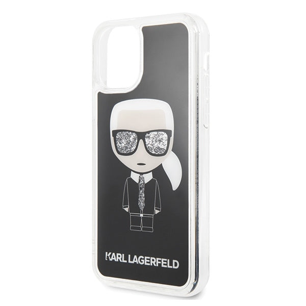 iPhone 11 Pro Max Hülle Karl Lagerfeld Iconic Silikone Cover Schwarz