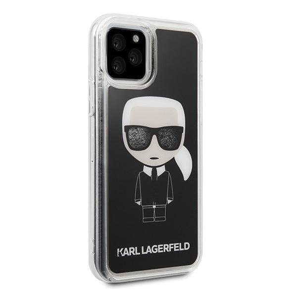 iPhone 11 Pro Max Hülle Karl Lagerfeld Iconic Silikone Cover Schwarz