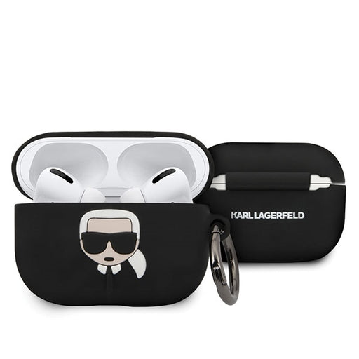 Airpods Pro Hülle Case Karl Lagerfeld Silikon Cover Schwarz