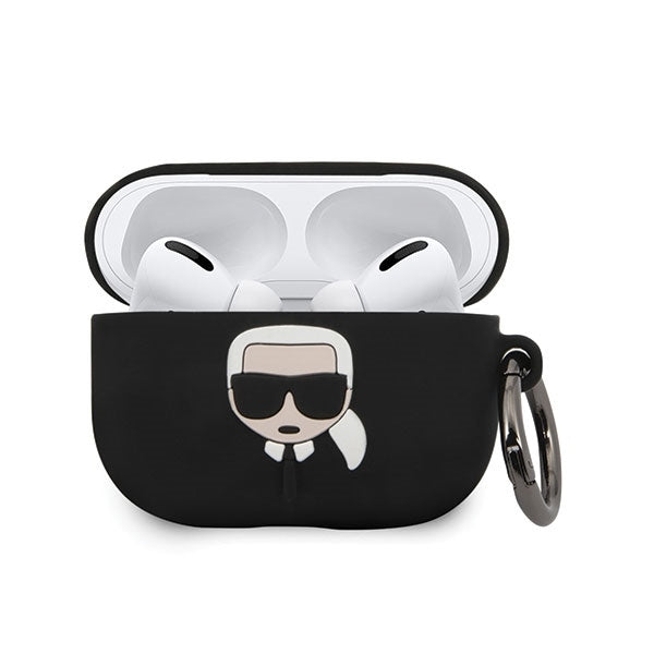 Airpods Pro Hülle Case Karl Lagerfeld Silikon Cover Schwarz
