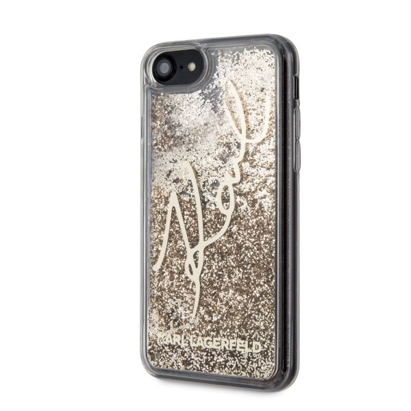 iPhone 8/SE2020 Hülle Karl Lagerfeld Signature Glitter Cover Gold