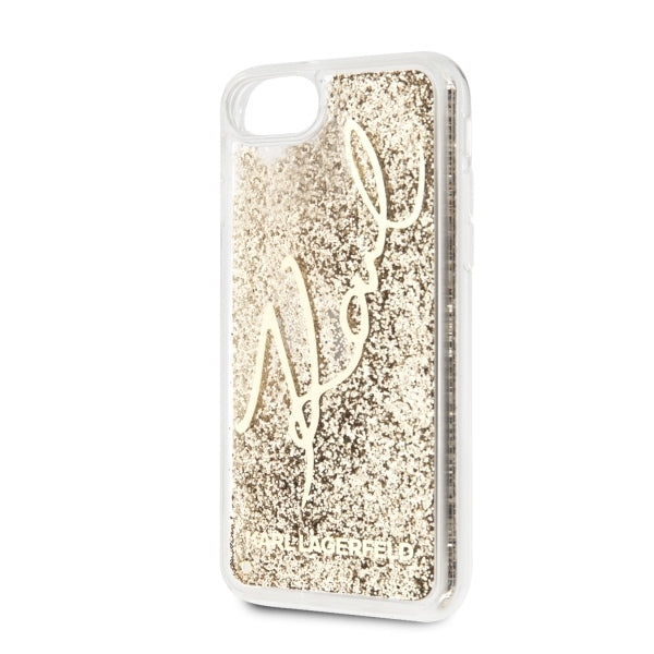 iPhone 8/SE2020 Hülle Karl Lagerfeld Signature Glitter Cover Gold