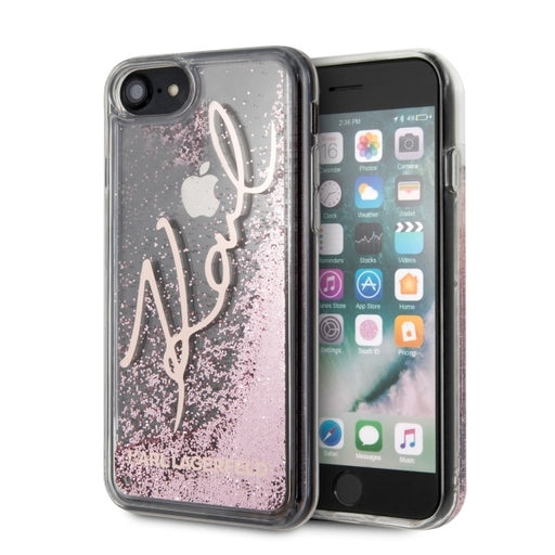 iPhone 8/SE2020 Hülle Karl Lagerfeld Signature Glitter Cover Rosa