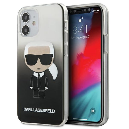Schutzhülle Karl Lagerfeld iPhone 12 mini 5,4" schwarz hardcase Gradient Ikonik