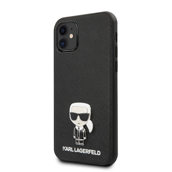 Schutzhülle Karl Lagerfeld iPhone 12 mini 5,4" schwarz hardcase Saffiano Ikonik