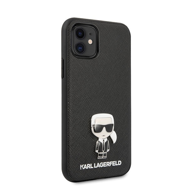 Schutzhülle Karl Lagerfeld iPhone 12 mini 5,4" schwarz hardcase Saffiano Ikonik