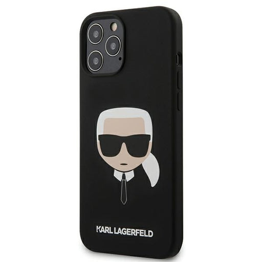 Karl Lagerfeld-Kopf-Silikon-Hülle für iPhone 12 Pro Max 6.7 Schwarz